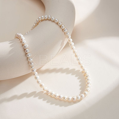 Potato Natural Freshwater Pearl Beaded Necklaces NJEW-G153-05G-1