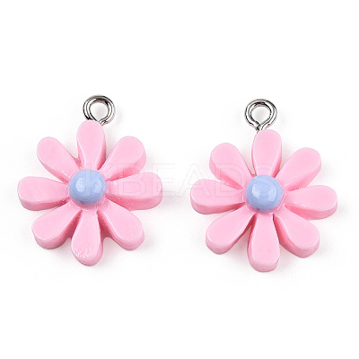 Opaque Resin Pendants RESI-WH0037-01D-1