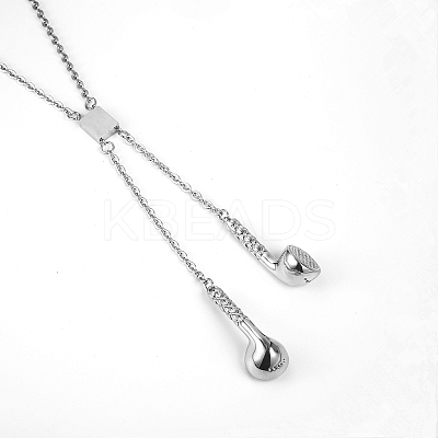 Fashionable 304 Stainless Steel Earphone Pendant Necklaces for Daily Wear IO7350-1
