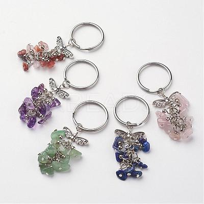 Natural Mixed Stone Keychain KEYC-JKC00106-1