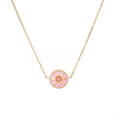 Stylish 304 Stainless Steel Gold-Plated Cat Eye Necklace and Bracelet UJ8969-4-1