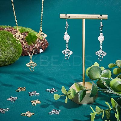 16Pcs 2 Color 304 Stainless Steel Pendants STAS-UN0039-50-1