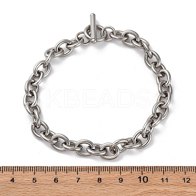 Tarnish Resistant 304 Stainless Steel Cable Chain Bracelets BJEW-G618-04P-1