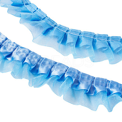 1Pc 2-Layer Pleated Satin Organza Ribbons ORIB-TA0001-06D-1