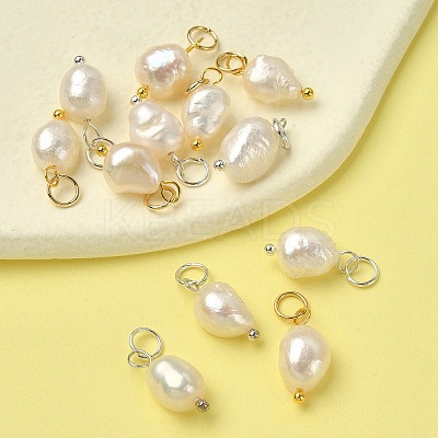 12Pcs 2 Colors Grade B Natural Cultured Freshwater Pearl Charms FIND-YW0004-29-1