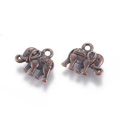Vintage Elephant Charms PALLOY-ZN-47017-R-FF-1
