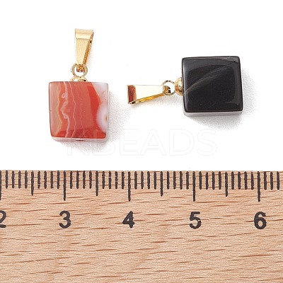 2Pcs 2 Colors Natural Agate(Dyed & Heated) Pendants PALLOY-JF05425-02-1
