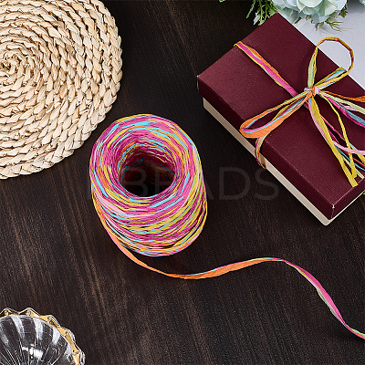6 Colors Raffia Paper Cords OCOR-WH0063-110A-1