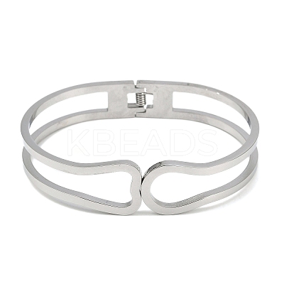 Non-Tarnish 304 Stainless Steel Hollow Hinged Bangles BJEW-Q348-01P-1