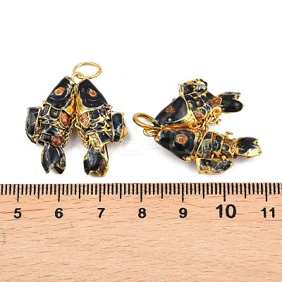 Brass Cloisonne Pendants KK-P251-A01-G-09-1