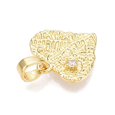 Brass Micro Pave Cubic Zirconia Pendants KK-T070-40G-1