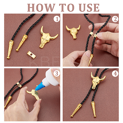 120Pcs 3 Styles Brass Bolo Tie Slides Clasp Accessories KK-PH0011-01-1