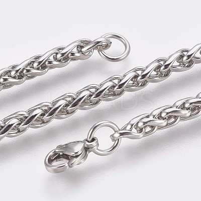 Tarnish Resistant 304 Stainless Steel Wheat Chain Bracelets BJEW-P235-11P-1