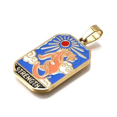 Tarot 304 Stainless Steel Enamel Pendants STAS-M119-09Q-G-1