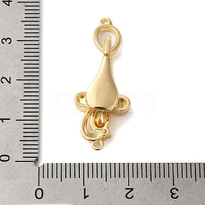 Brass Micro Pave Clear Cubic Zirconia Fold Over Clasps KK-S382-14G-01-1