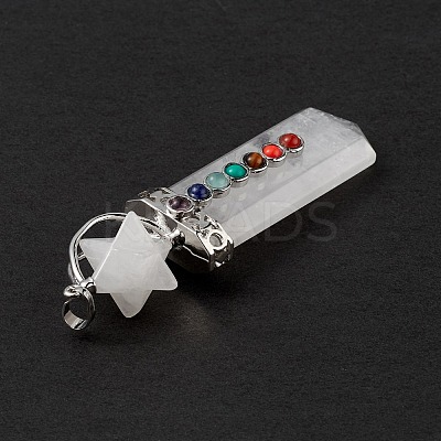 Chakra Themed Natural Quartz Crystal Big Pendants G-L524-12P-07-1