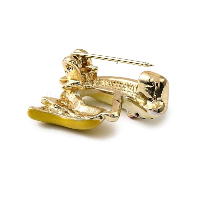 Golden Alloy Enamel Brooch LS-JEWB-K018-32I-G-1
