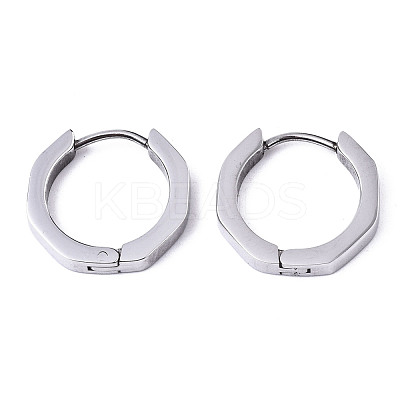Tarnish Resistant 304 Stainless Steel Huggie Hoop Earrings X-STAS-R115-22P-1