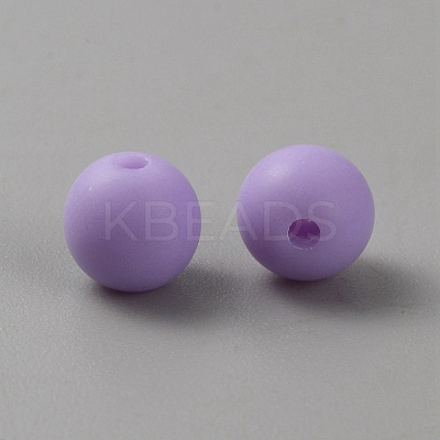 Acrylic Frosted Round Beads FACR-WH0001-06A-01-1