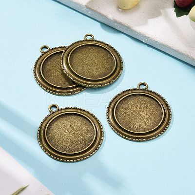 Vintage Tibetan Style Alloy Pendant Cabochon Bezel Settings TIBEP-M018-139AB-NF-1