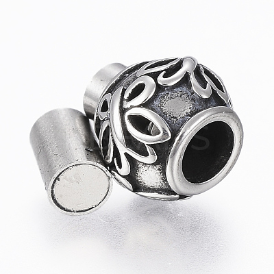 304 Stainless Steel Magnetic Clasps with Glue-in Ends STAS-F130-98AS-1