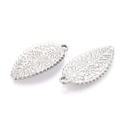 304 Stainless Steel Leaf Pendants STAS-T069-40P-1