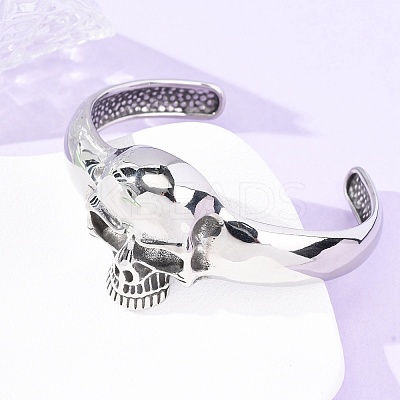 316 Surgical Stainless Steel Cuff Bangles BJEW-C142-01B-AS-1