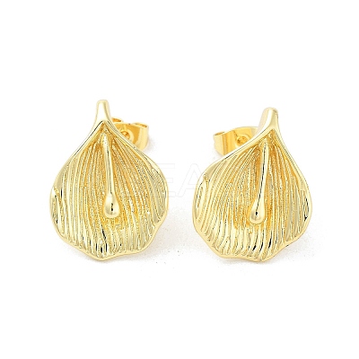 Rack Plating Brass Stud Earring EJEW-C078-06G-1