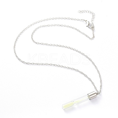 Luminous Alloy Locket Pendant Necklaces NJEW-F284-08A-1