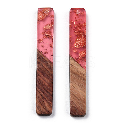 Transparent Resin & Walnut Wood Big Pendants RESI-TAC0017-03A-1