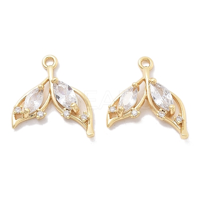 Brass Micro Pave Cubic Zirconia Pendants KK-B134-39G-1