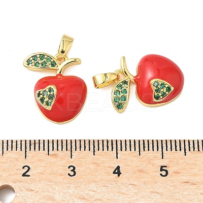 Brass Micro Pave Clear Cubic Zirconia Pendants KK-B139-05G-1