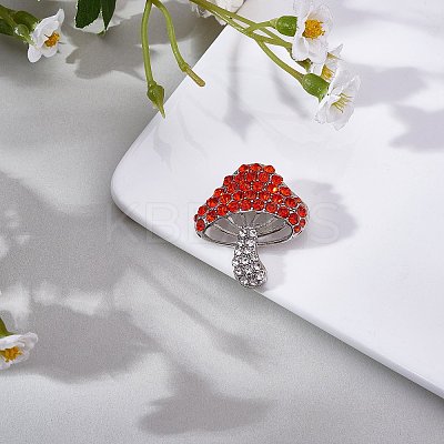 Cubic Zirconia Mushroom Brooch JBR102C-1