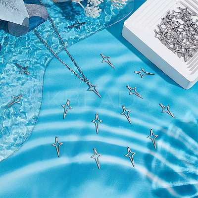 50Pcs 304 Stainless Steel Pendants STAS-HY0001-50-1