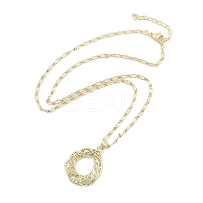 Brass Pendant Necklaces NJEW-B101-04G-02-1