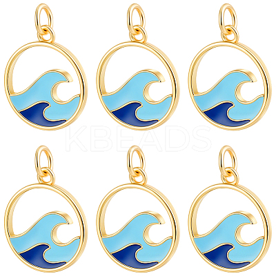 10Pcs Brass Enamel Pendants KK-BBC0028-96-1
