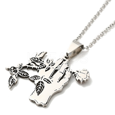 Non-Tarnish 201 Stainless Steel Pendant Necklaces NJEW-G123-03P-1