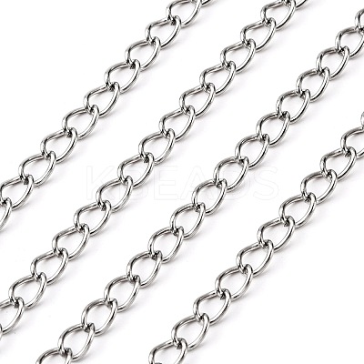 Non-Tarnish 3.28 Feet 304 Stainless Steel Curb Chains X-CHS-Q001-22-1