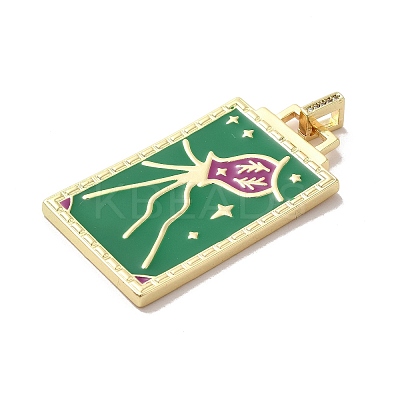 Brass Micro Pave Cubic Zirconia Pendant with Enamel KK-H458-02G-M02-1