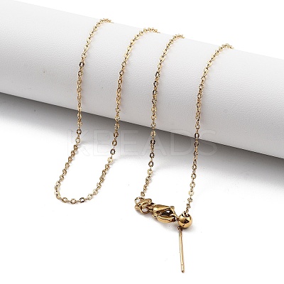 Ion Plating(IP) Adjustable 304 Stainless Steel Dapped Chain Necklaces NJEW-K270-05G-1
