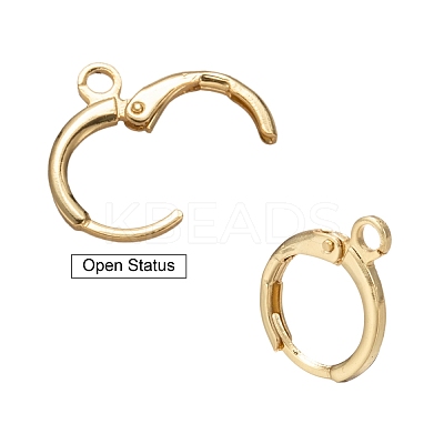 Brass Huggie Hoop Earring Findings KK-L179-04G-1