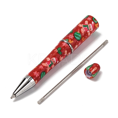 Christmas Printed Plastic Ball-Point Pen AJEW-U012-02D-1