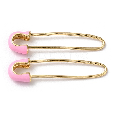 Rack Plating Real 18K Gold Plated Brass Enamel Brooch Pin Findings KK-M254-01G-04-1