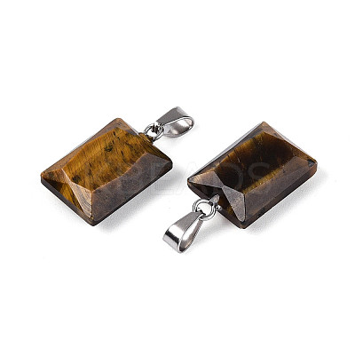 Natural Tiger Eye Pendants G-N349-17P-01-1