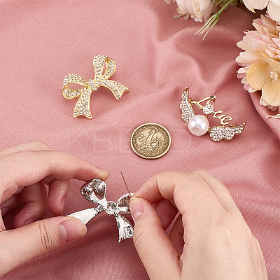 3Pcs 3 Styles Zinc Alloy Rhinestone Brooches for Backpack Clothes JEWB-AR0001-17-1