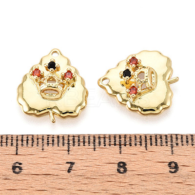 Brass Micro Pave Cubic Zirconia Pendants KK-N265-22G-1