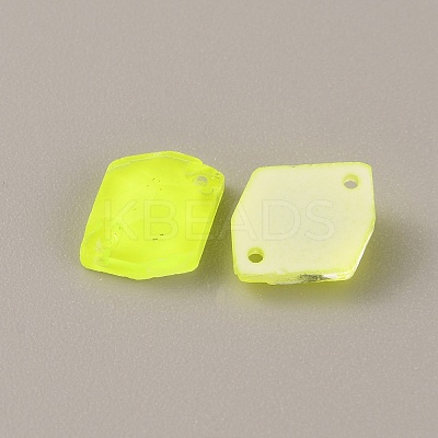 36Pcs Fluorescence Glass Connector Charms GLAA-WH0035-13C-1