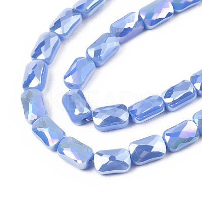 Electroplate Opaque Solid Color Glass Beads Strands X-EGLA-N002-25-A05-1