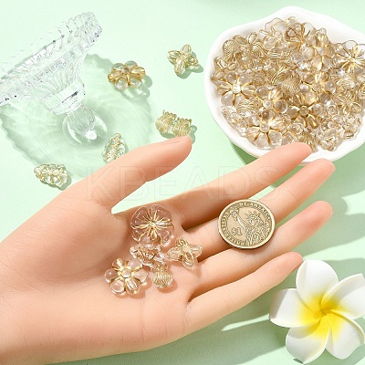 60G 6 Styles Metal Enlaced Transparent Acrylic Beads MACR-YW0003-43-1