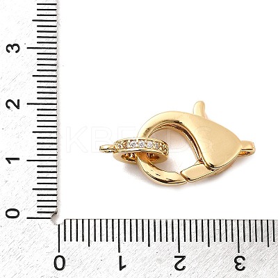 Brass Clear Cubic Zirconia Lobster Claw Clasps X-KK-Z078-50G-1